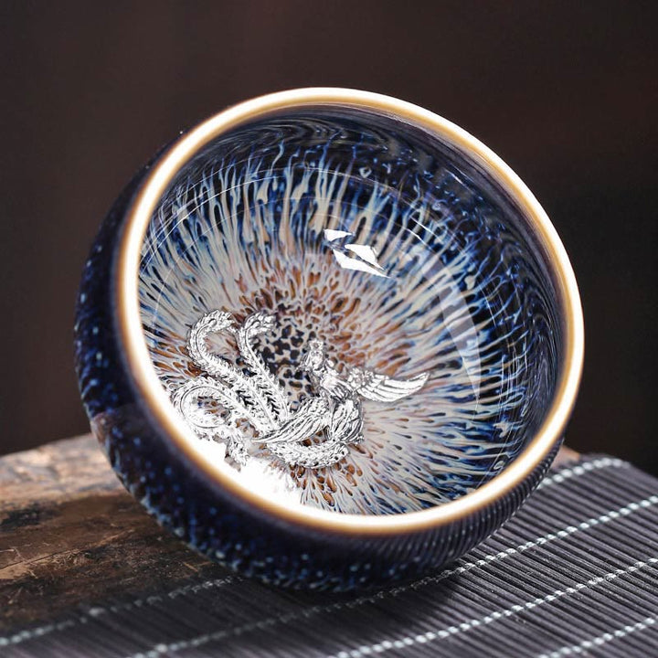 Buddha Stones ręcznie robione chińskie Jianzhan Koi Fish Lotus Dragon Phoenix 12 chińskich zodiaków Ceramiczny kubek do herbaty Kung Fu 70ml
