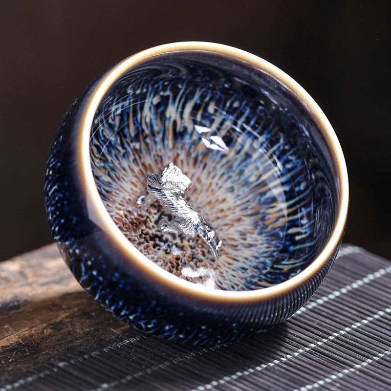 Buddha Stones ręcznie robione chińskie Jianzhan Koi Fish Lotus Dragon Phoenix 12 chińskich zodiaków Ceramiczny kubek do herbaty Kung Fu 70ml