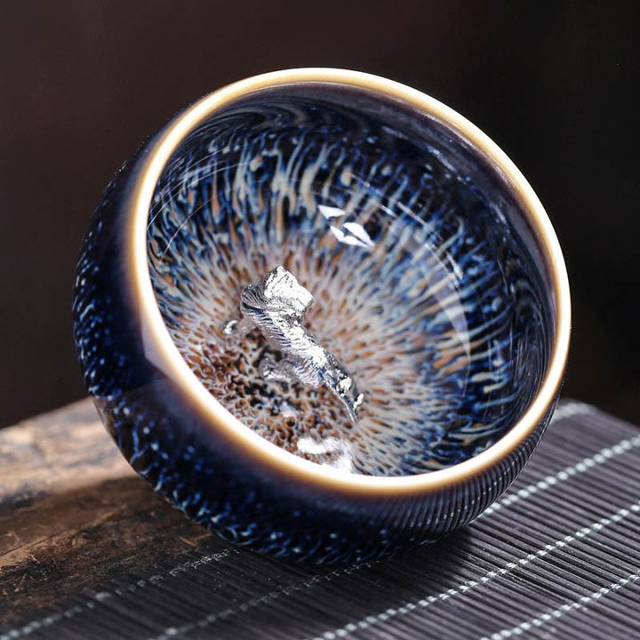 Buddha Stones ręcznie robione chińskie Jianzhan Koi Fish Lotus Dragon Phoenix 12 chińskich zodiaków Ceramiczny kubek do herbaty Kung Fu 70ml