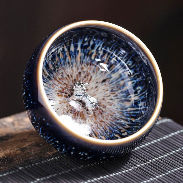 Buddha Stones ręcznie robione chińskie Jianzhan Koi Fish Lotus Dragon Phoenix 12 chińskich zodiaków Ceramiczny kubek do herbaty Kung Fu 70ml - Koza 7,2 cm*4,2 cm*70 ml - image 22