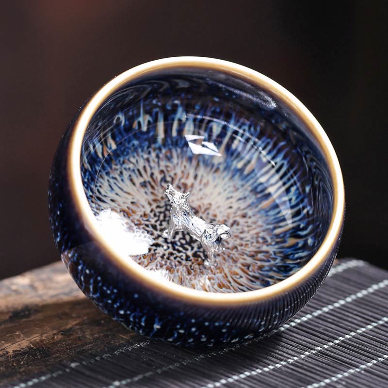 Buddha Stones ręcznie robione chińskie Jianzhan Koi Fish Lotus Dragon Phoenix 12 chińskich zodiaków Ceramiczny kubek do herbaty Kung Fu 70ml - Pies 7,2 cm*4,2 cm*70 ml - image 25