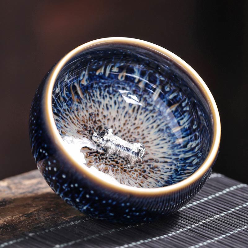 Buddha Stones ręcznie robione chińskie Jianzhan Koi Fish Lotus Dragon Phoenix 12 chińskich zodiaków Ceramiczny kubek do herbaty Kung Fu 70ml