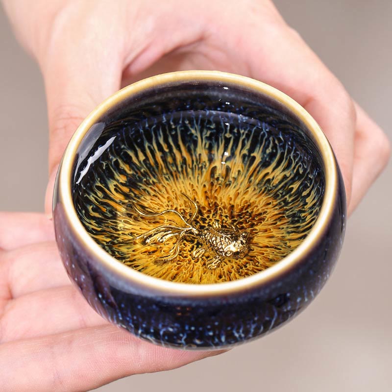 Buddha Stones ręcznie robione chińskie Jianzhan Koi Fish Lotus Dragon Phoenix 12 chińskich zodiaków Ceramiczny kubek do herbaty Kung Fu 70ml
