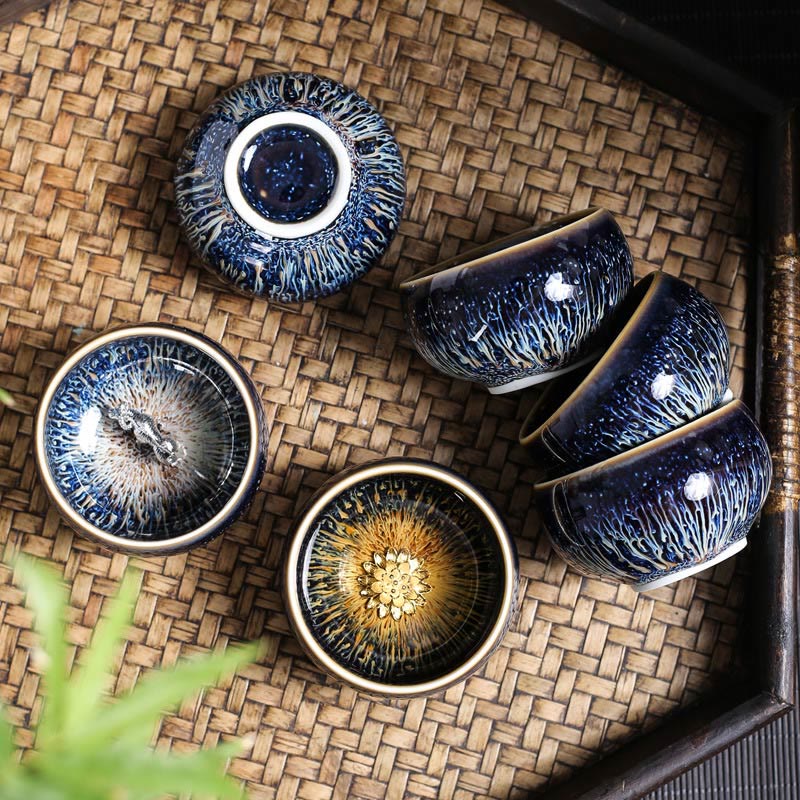 Buddha Stones ręcznie robione chińskie Jianzhan Koi Fish Lotus Dragon Phoenix 12 chińskich zodiaków Ceramiczny kubek do herbaty Kung Fu 70ml