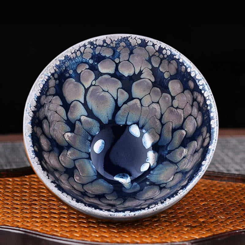 Buddha Stones ręcznie robione chińskie Jianzhan Fioletowo-Niebieska Plama Ceramiczna filiżanka do herbaty Tenmoku Kung Fu 150ml