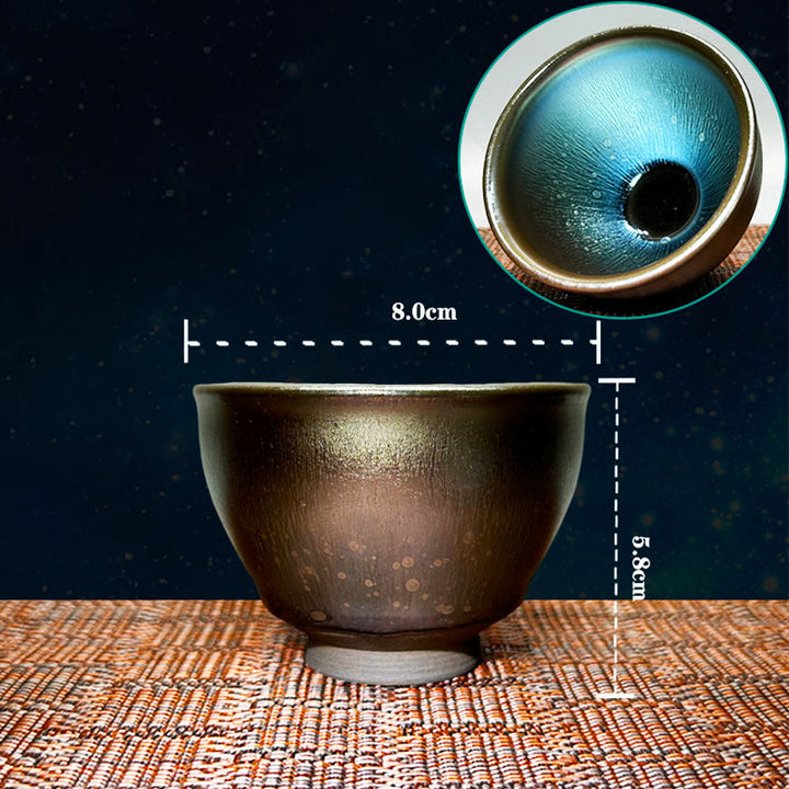 Buddha Stones ręcznie chińskie Jianzhan krople oleju plamy wzór ceramiczny kubek do herbaty Tenmoku Kung Fu kubek do herbaty 150 ml - 8*5,8 cm*150 ml - image 7