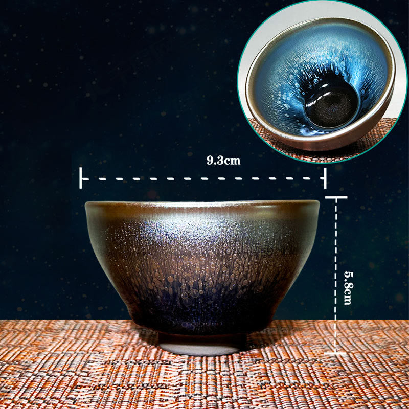 Buddha Stones ręcznie chińskie Jianzhan krople oleju plamy wzór ceramiczny kubek do herbaty Tenmoku Kung Fu kubek do herbaty 150 ml - 9,3*5,8 cm*150 ml - image 9