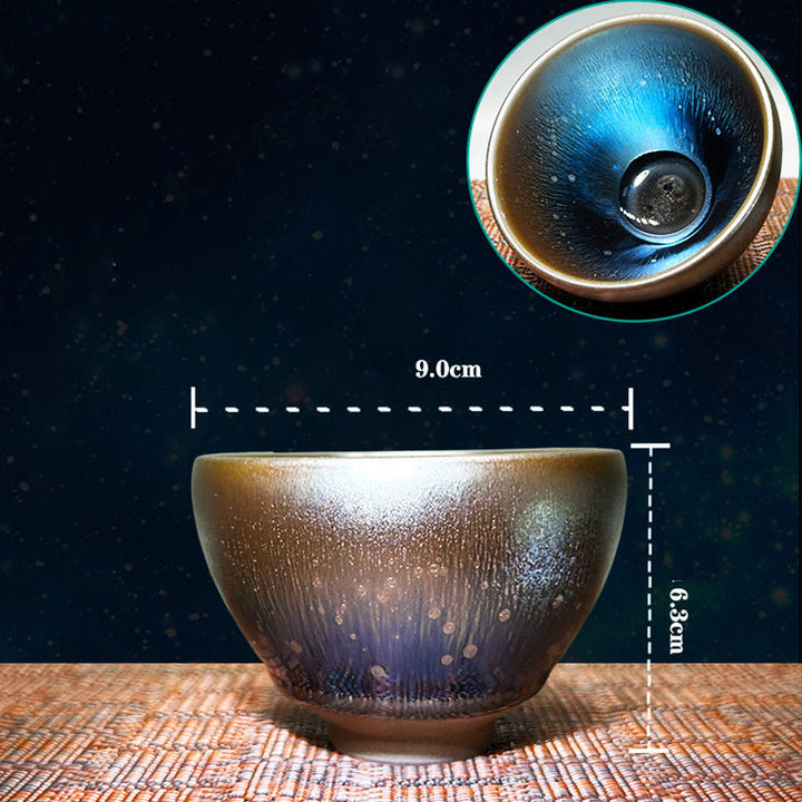 Buddha Stones ręcznie chińskie Jianzhan krople oleju plamy wzór ceramiczny kubek do herbaty Tenmoku Kung Fu kubek do herbaty 150 ml - 9*6,3 cm*150 ml - image 11