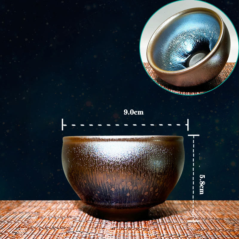 Buddha Stones ręcznie chińskie Jianzhan krople oleju plamy wzór ceramiczny kubek do herbaty Tenmoku Kung Fu kubek do herbaty 150 ml - 9*5,8 cm*150 ml - image 12