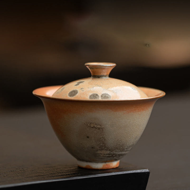 Buddha Stones Uroczy Kot Ceramiczny Gaiwan Filiżanka Kung Fu Filiżanka Do Herbaty Z Pokrywką 130 ml - Zwykły kubek 9,5 cm * 7,6 cm * 130 ml - image 13