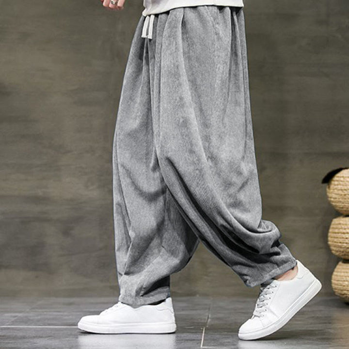 Spodnie męskie Buddha Stones Casual Plain Cotton Bloomer z kieszeniami - Szary - US/UK/AU46， EU56 (5XL) - image 9