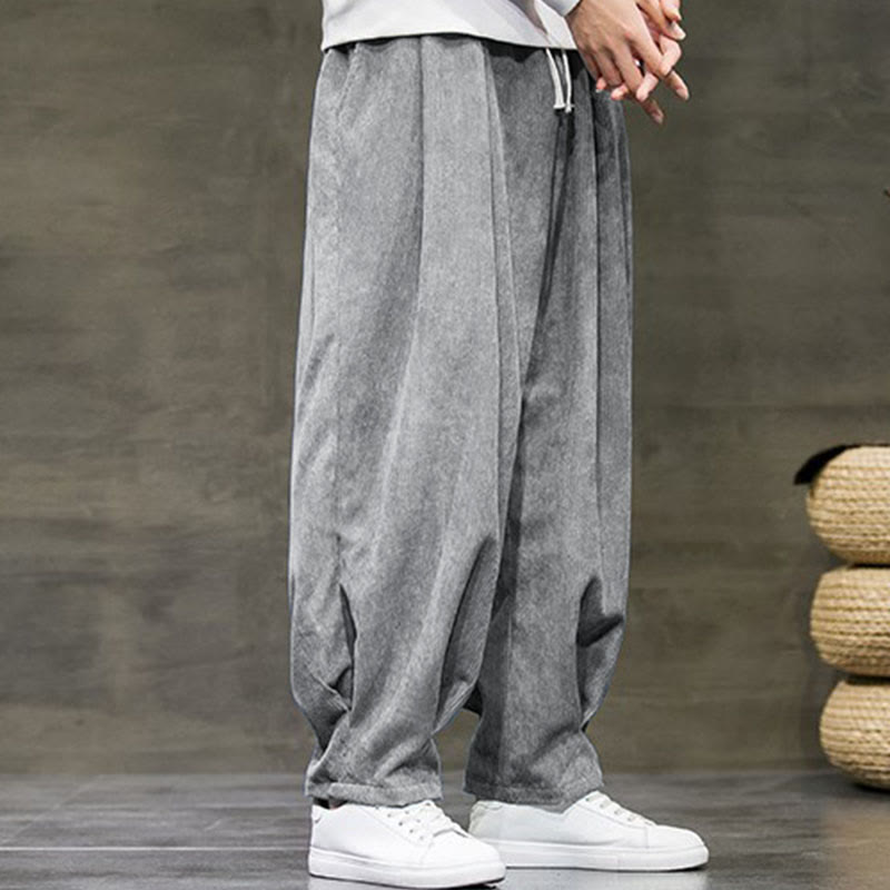 Spodnie męskie Buddha Stones Casual Plain Cotton Bloomer z kieszeniami - image 12