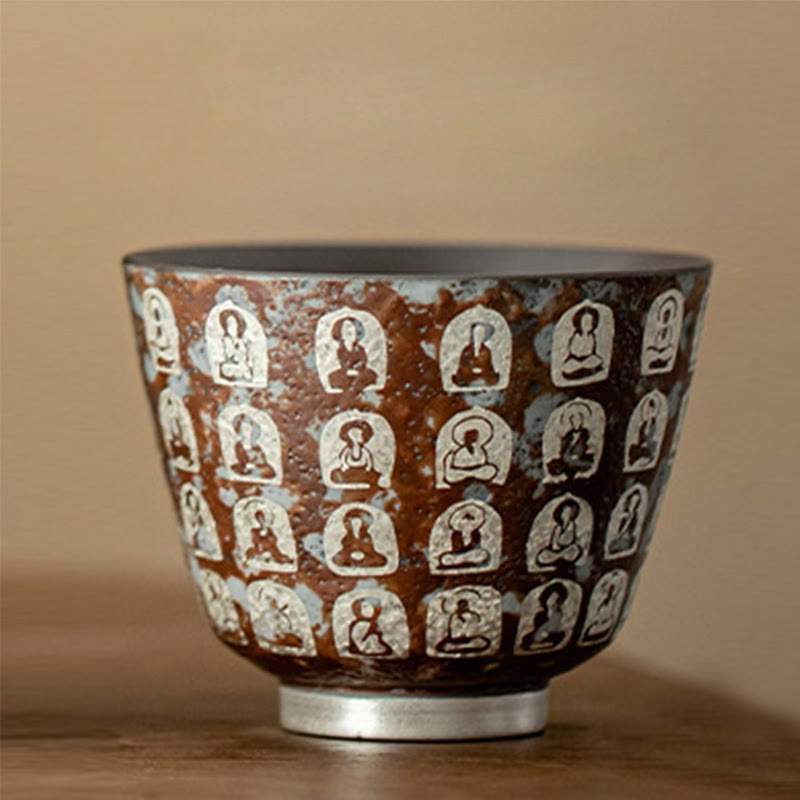 Buddha Stones Dziesięć Tysięcy Poematów Buddy Filiżanka do herbaty Kung Fu Filiżanka do herbaty 100 ml z pudełkiem prezentowym