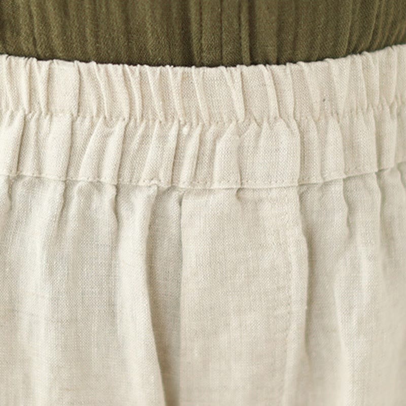 Buddha Stones Vintage Casual Plisowane Projekt Bawełna Damskie Szerokie Nogawki Spodnie Z Kieszeniami - image 21