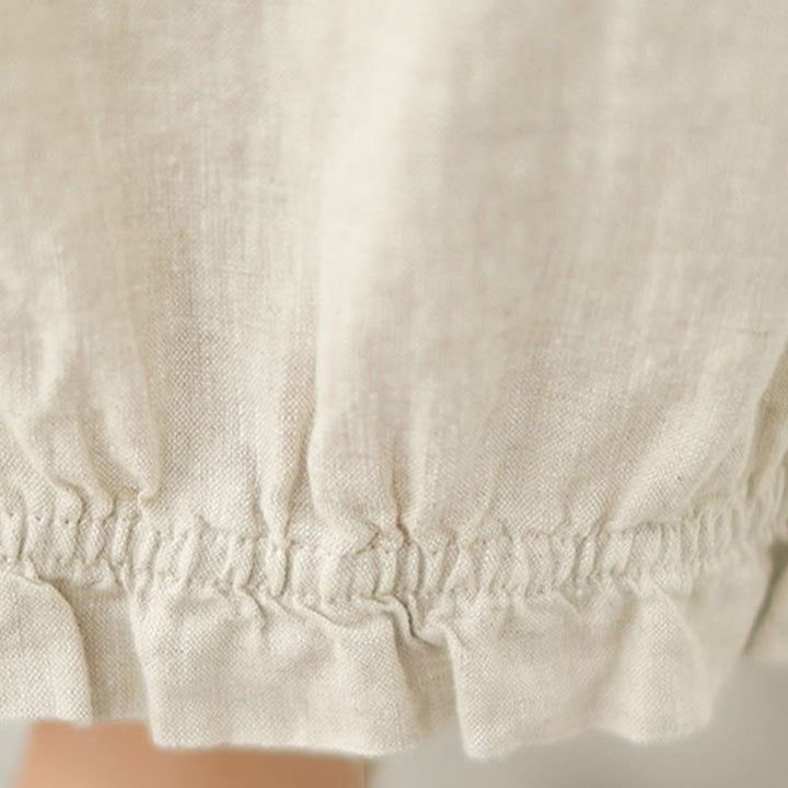 Buddha Stones Vintage Casual Plisowane Projekt Bawełna Damskie Szerokie Nogawki Spodnie Z Kieszeniami - image 20