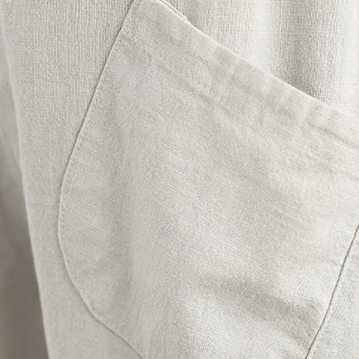 Spodnie harem damskie z bawełny i lnu Buddha Stones, wiosenne, 7-8, jednokolorowe, z kieszeniami - image 8