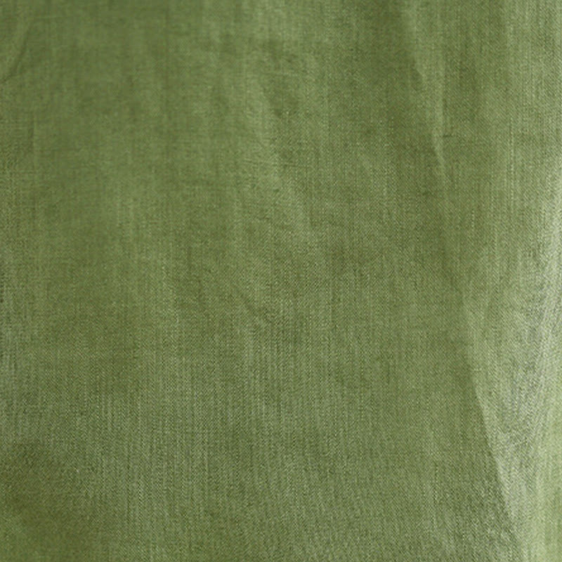 Buddha Stones Letnia falbaniasta damska kamizelka ze ściągaczem i okrągłym dekoltem z bawełny i lnu - image 11