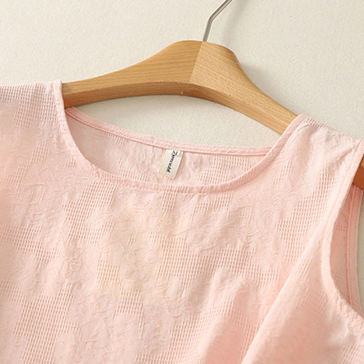 Buddha Stones Lato Jednolity Kolor Bez Rękawów Damska Bawełniana Lniana Kamizelka Kamizelka