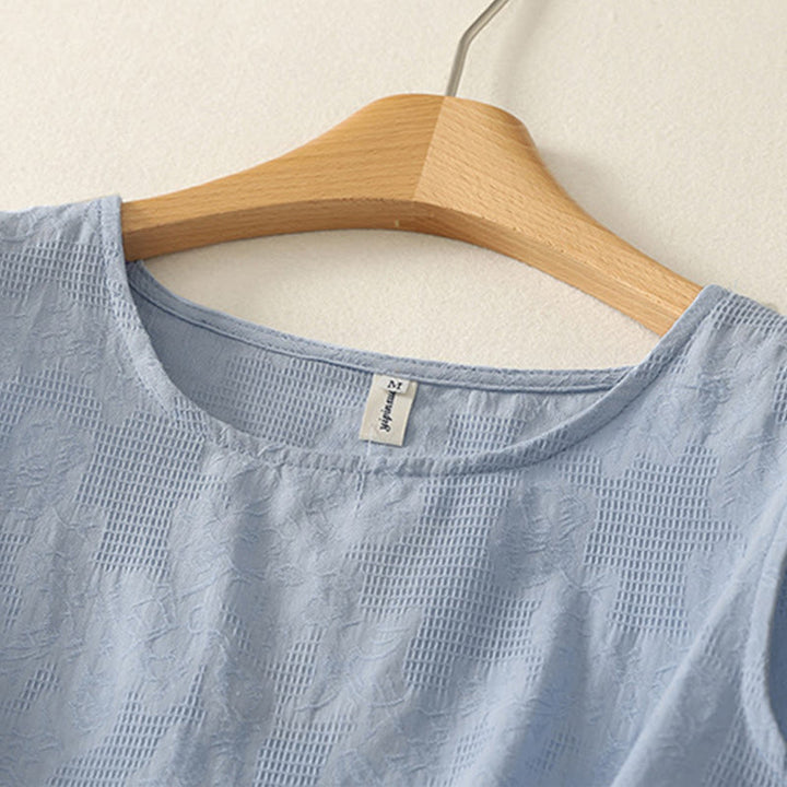 Buddha Stones Lato Jednolity Kolor Bez Rękawów Damska Bawełniana Lniana Kamizelka Kamizelka - image 1