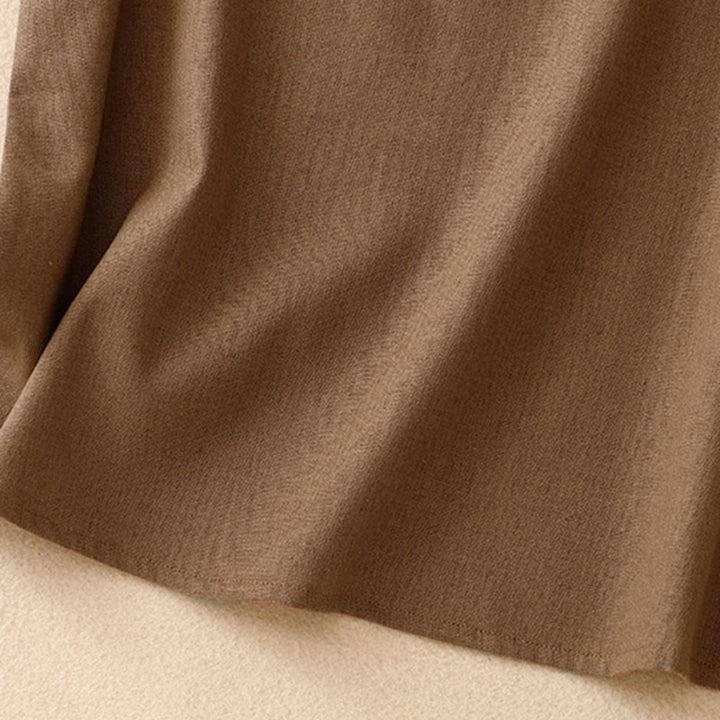 Buddha Stones Letnia damska kamizelka bez rękawów z kwadratowym kołnierzykiem z bawełny i lnu - image 1