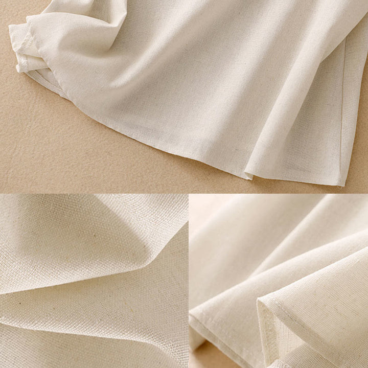 Buddha Stones Letnia damska kamizelka bez rękawów z kwadratowym kołnierzykiem z bawełny i lnu - image 9