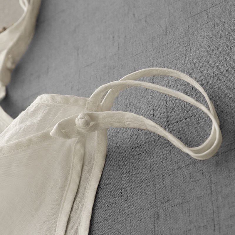 Buddha Stones Letnia Gładka Regulowana Pasek Projekt Damska Bawełniana Lniana Kamizelka Kamizelka - image 10