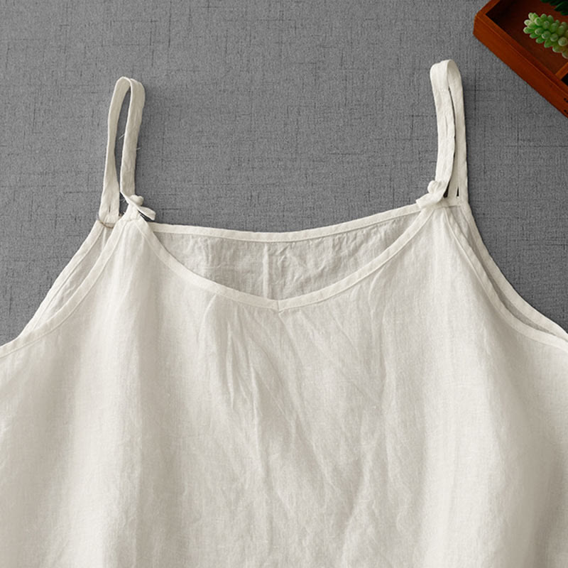 Buddha Stones Letnia Gładka Regulowana Pasek Projekt Damska Bawełniana Lniana Kamizelka Kamizelka - image 8