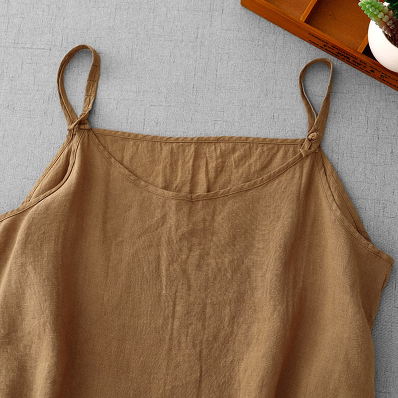 Buddha Stones Letnia Gładka Regulowana Pasek Projekt Damska Bawełniana Lniana Kamizelka Kamizelka - image 21