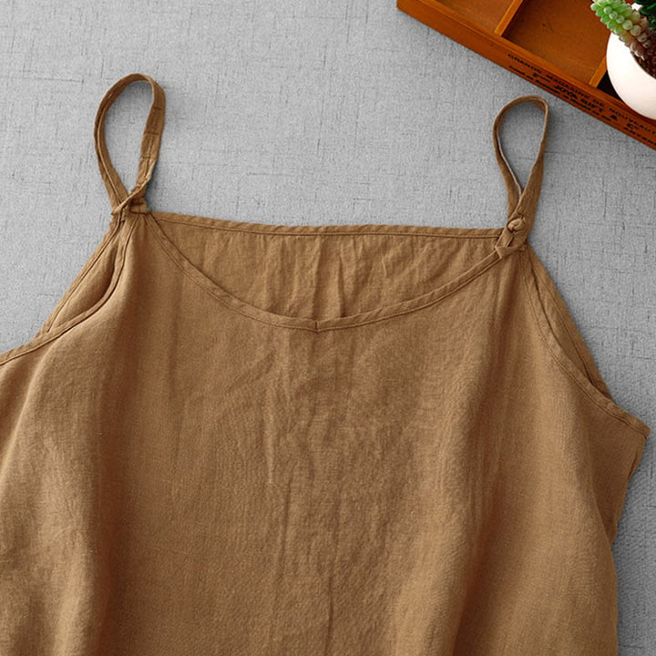 Buddha Stones Letnia Gładka Regulowana Pasek Projekt Damska Bawełniana Lniana Kamizelka Kamizelka - image 21