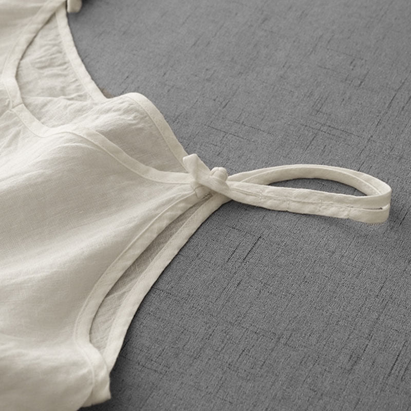 Buddha Stones Letnia Gładka Regulowana Pasek Projekt Damska Bawełniana Lniana Kamizelka Kamizelka - image 9