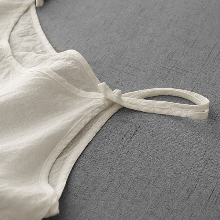 Buddha Stones Letnia Gładka Regulowana Pasek Projekt Damska Bawełniana Lniana Kamizelka Kamizelka - image 9