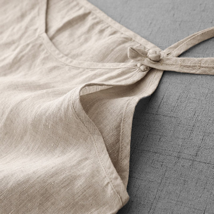 Buddha Stones Letnia Gładka Regulowana Pasek Projekt Damska Bawełniana Lniana Kamizelka Kamizelka - image 2