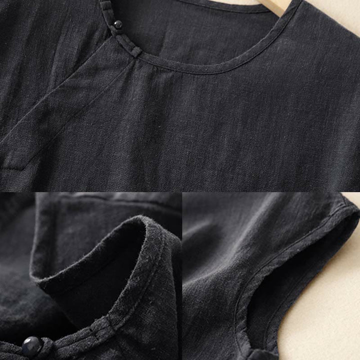 Buddha Stones wiosenna, patchworkowa, prosta, bezrękawa kamizelka damska z bawełny - image 10