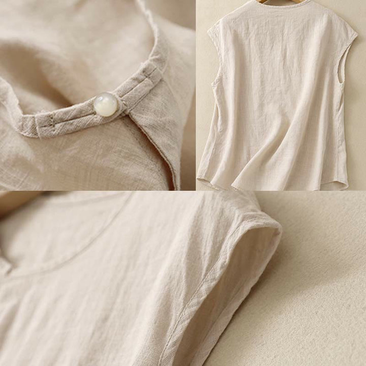 Buddha Stones wiosenna, patchworkowa, prosta, bezrękawa kamizelka damska z bawełny - image 17