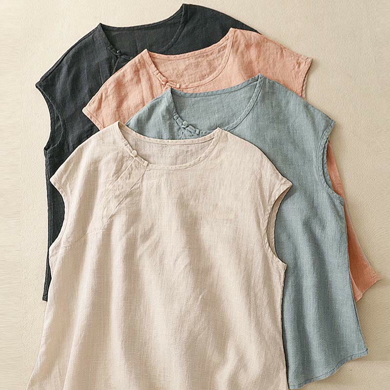 Buddha Stones wiosenna, patchworkowa, prosta, bezrękawa kamizelka damska z bawełny - image 18