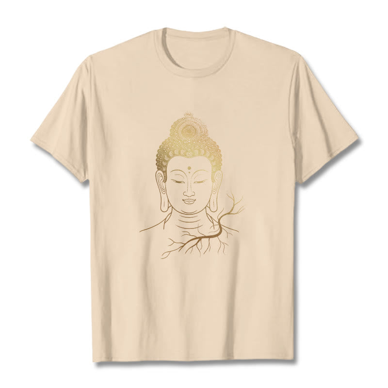 Koszulka z motywem głowy Buddy z Buddha Stones w kolorze złotym - For - 2XL - image 8