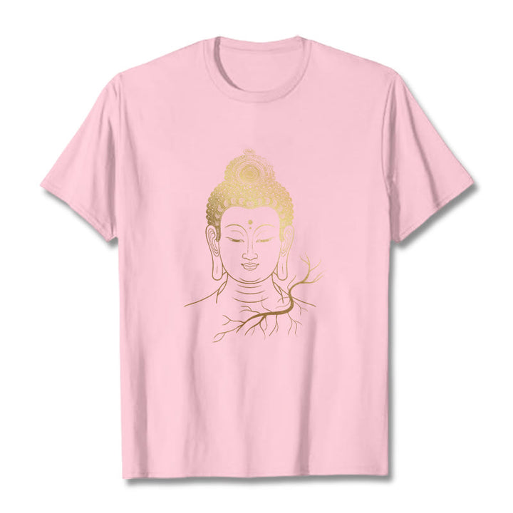 Koszulka z motywem głowy Buddy z Buddha Stones w kolorze złotym - Jasnoróżowy - 2XL - image 12