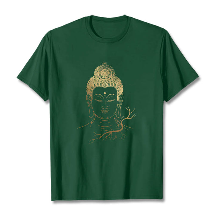 Koszulka z motywem głowy Buddy z Buddha Stones w kolorze złotym - ForestGreen - 2XL - image 10