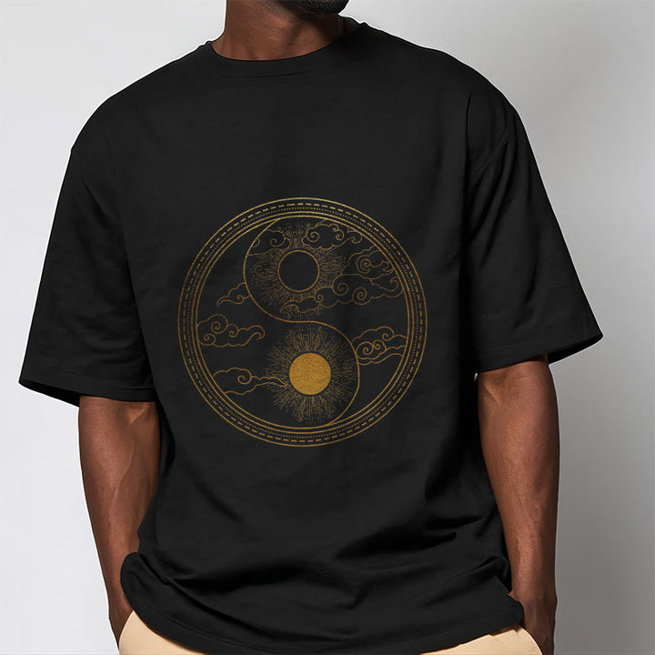Koszulka z nadrukiem Buddha Stones Yin Yang Sun Uspicious Clouds - image 1