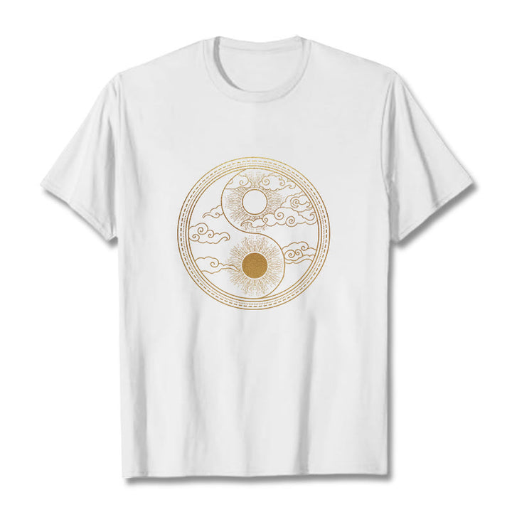 Koszulka z nadrukiem Buddha Stones Yin Yang Sun Uspicious Clouds - Biały - 2XL - image 8