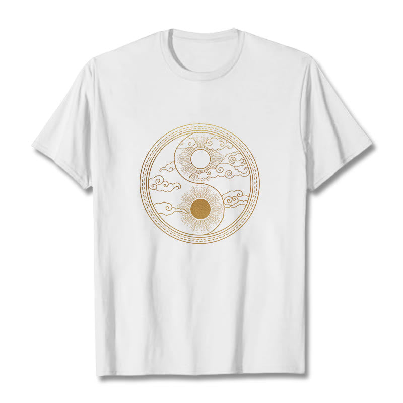 Koszulka z nadrukiem Buddha Stones Yin Yang Sun Uspicious Clouds - Biały - 2XL - image 7