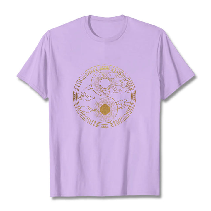 Koszulka z nadrukiem Buddha Stones Yin Yang Sun Uspicious Clouds - Śliwka - 2XL - image 18