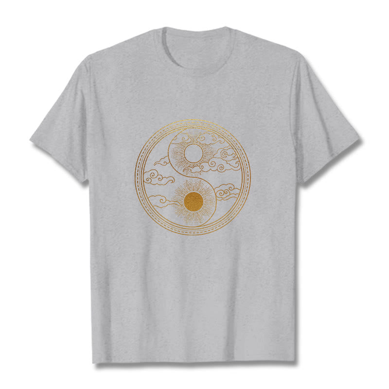 Koszulka z nadrukiem Buddha Stones Yin Yang Sun Uspicious Clouds - Jasnoszary - 2XL - image 10