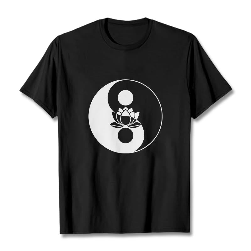 Buddha Stones Yin Yang Kwiat Lotosu - Czarny - 2XL - image 5