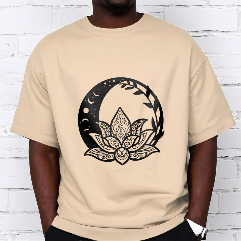 Buddha Stones Kwiat Lotosu Słońce Księżyc Przeplatające Się Winorośle Koszulka T-shirt - image 10