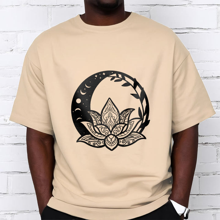 Buddha Stones Kwiat Lotosu Słońce Księżyc Przeplatające Się Winorośle Koszulka T-shirt - image 9