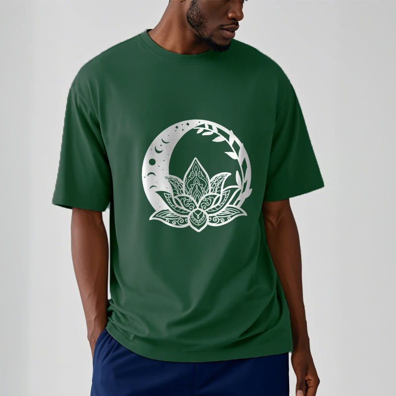 Buddha Stones Kwiat Lotosu Słońce Księżyc Przeplatające Się Winorośle Koszulka T-shirt - image 11