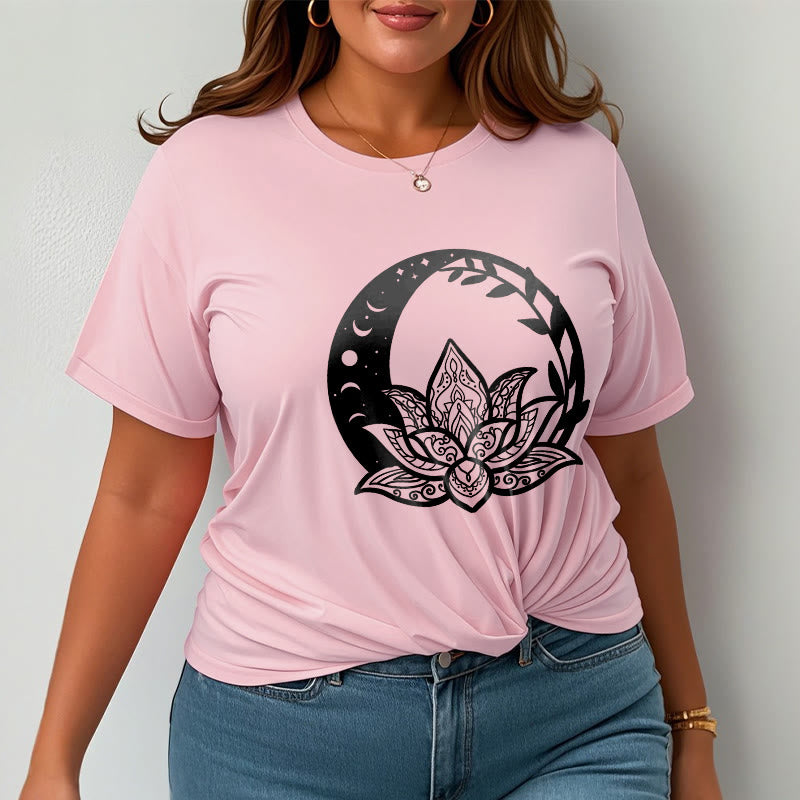 Buddha Stones Kwiat Lotosu Słońce Księżyc Przeplatające Się Winorośle Koszulka T-shirt - image 13