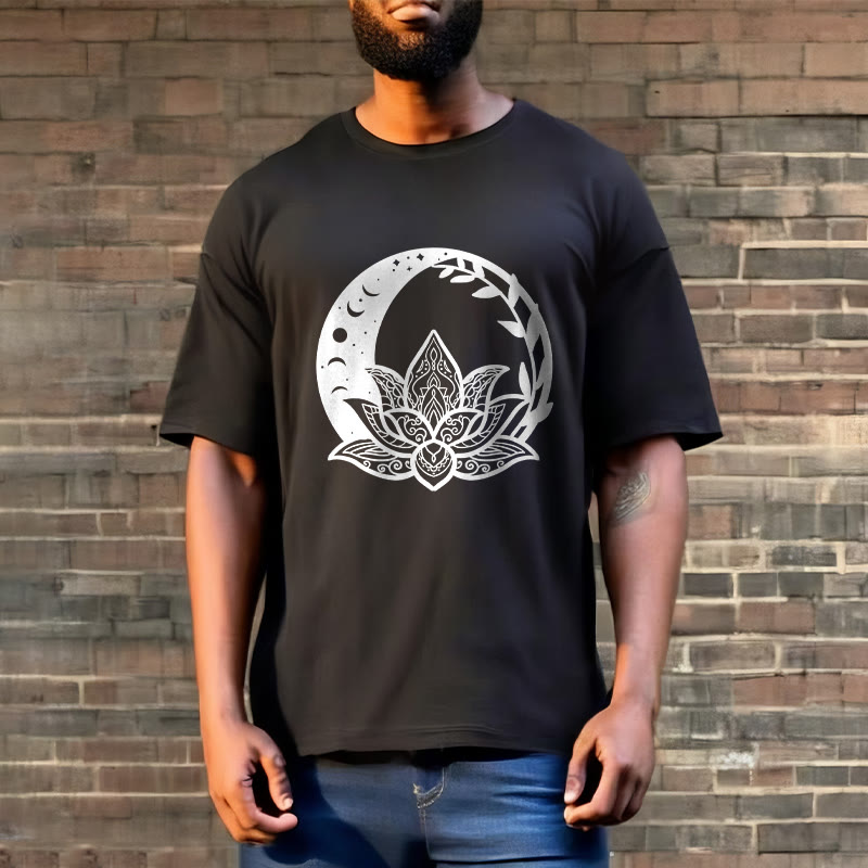 Buddha Stones Kwiat Lotosu Słońce Księżyc Przeplatające Się Winorośle Koszulka T-shirt - image 6
