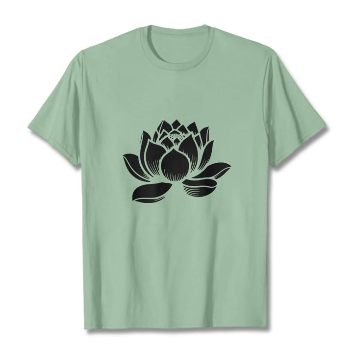 Koszulka z nadrukiem Buddha Stones Lotosu Kwiat T-shirt - PaleGreen - 2XL - image 15